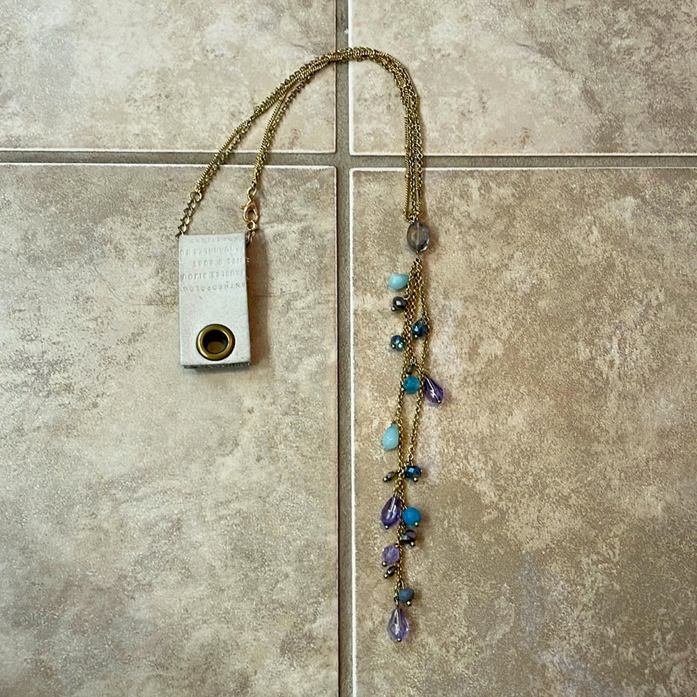 Brand new necklace Anthropologie blue and gold